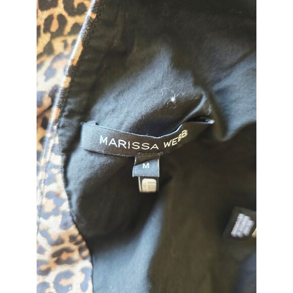 Marissa Webb Diane Top Size M Brown Black Leopard Print Puff Sleeve Crop - Picture 4 of 4